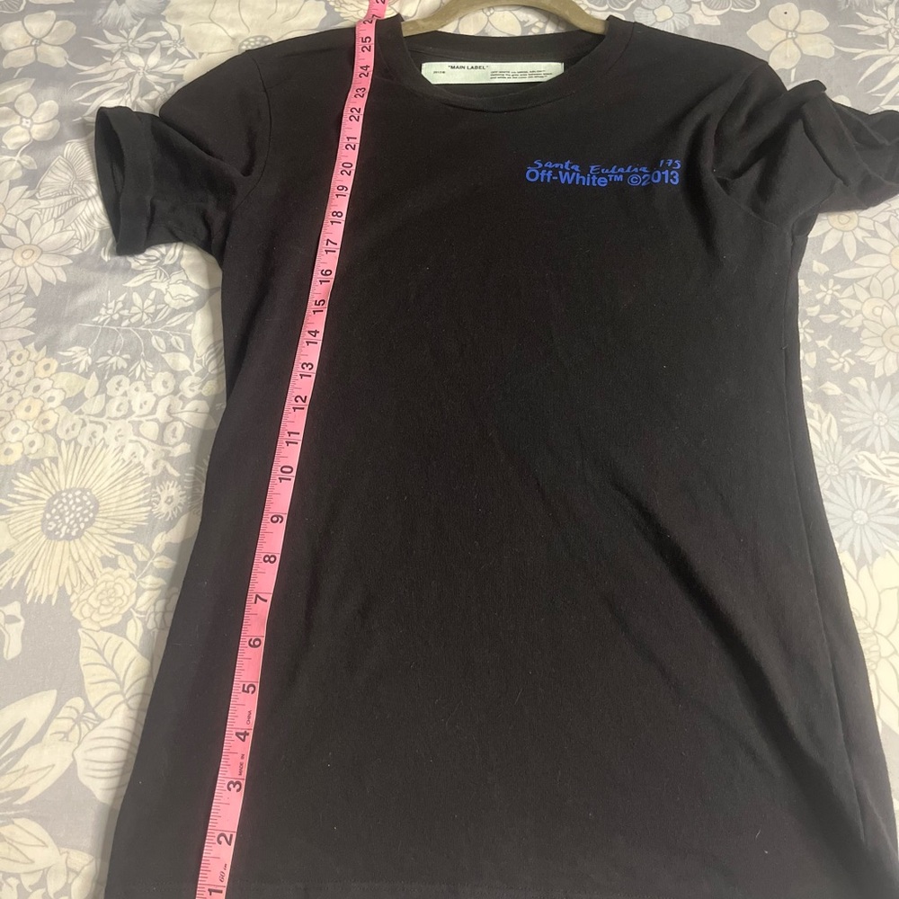 Off-White Virgil Abloh Black Graphic T-Shirt Main Label Back Print Designer Tee - Picture 16 of 16